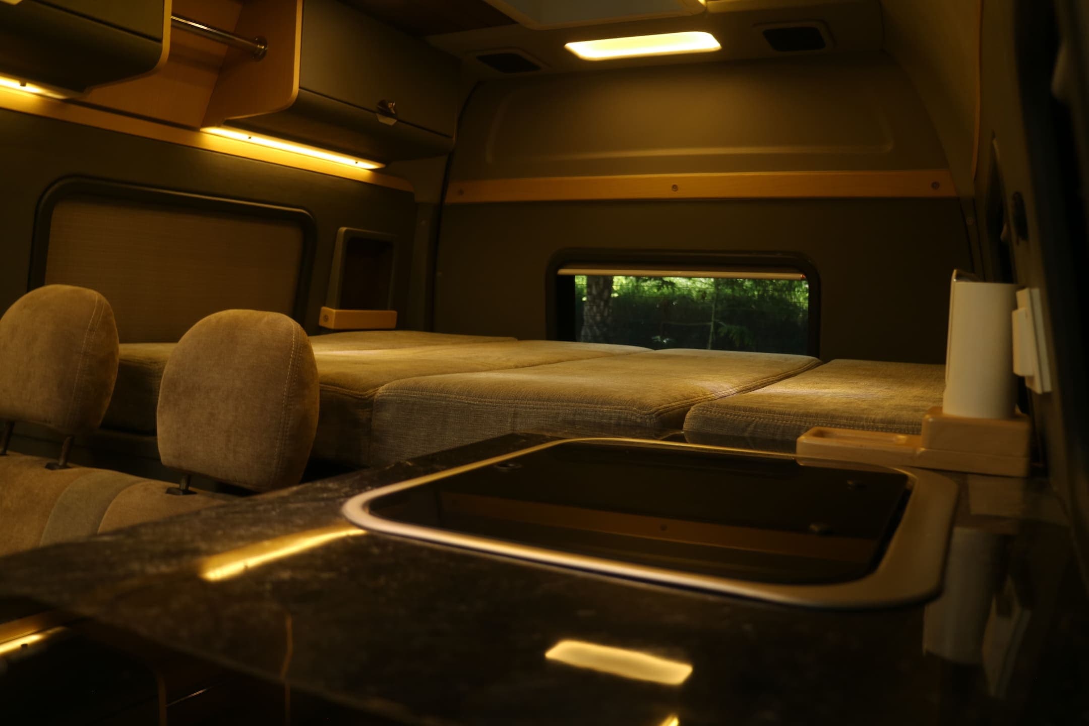 Interior of our campervan